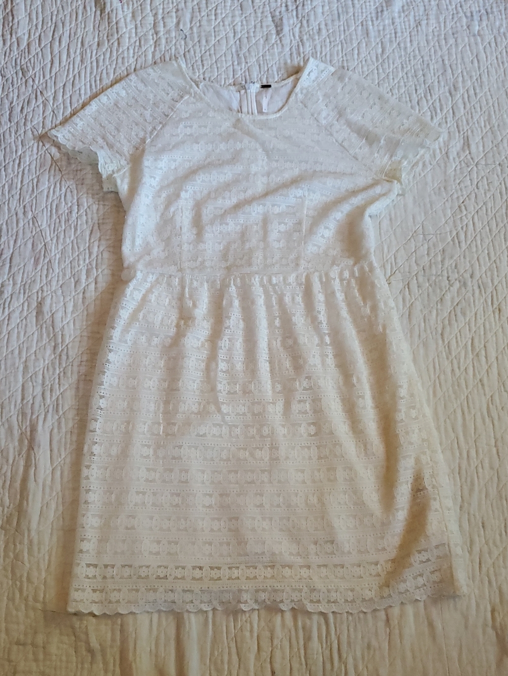 Free People White Lace Mini Dress